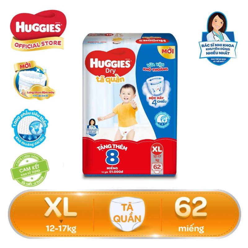 Bỉm tã quần Huggies Dry size M42