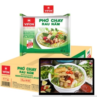 Thùng 30 Gói Phở Chay Rau Nấm VIFON (65g/Gói)