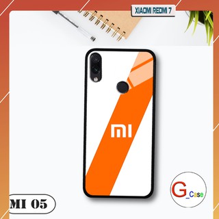 Ốp lưng Xiaomi Redmi 7 - lưng kính in logo hãng điện thoại