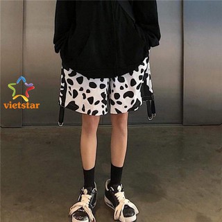 Quần short đùi loang bò sữa dây khuyên thể thao unisex - viet_star