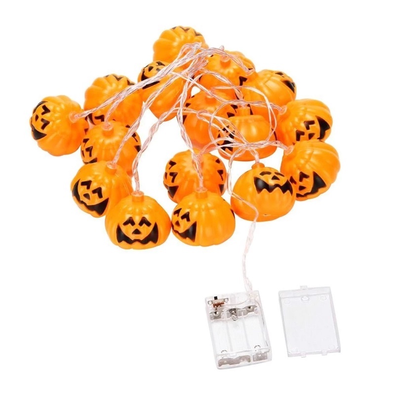 Dây Đèn Led 1M 10 Bóng Hình Quả Bí Ngô Trang Trí Nhà Cửa Dịp Halloween