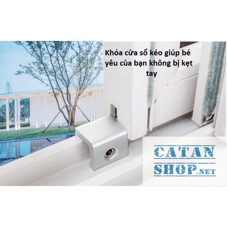 Khóa chặn cửa sổ kéo chống kẹt tay cho bé, chặn cửa slide, của lùa siêu tiện dụng GD256-Khoacuaso