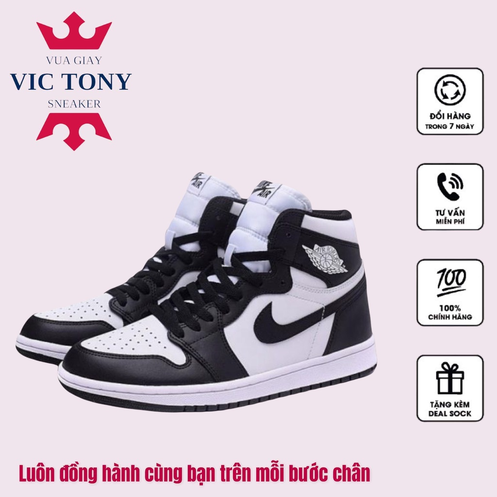 GIÀY JORDAN 1 PANDA CAO CỔ , Giày sneaker jodan 1 đen trắng high thể thao | BigBuy360 - bigbuy360.vn