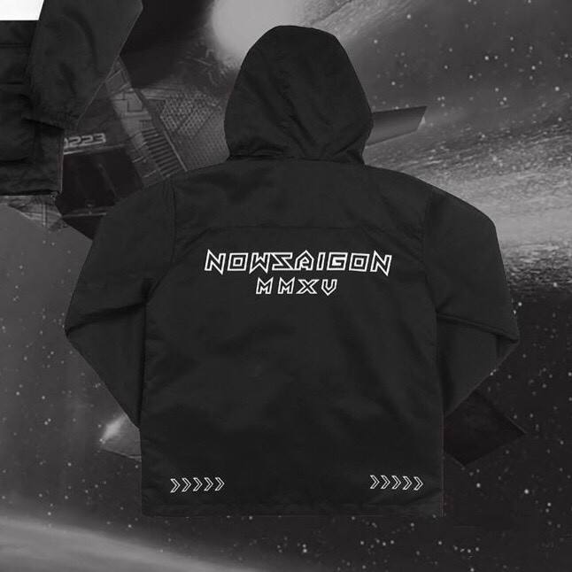 ÁO KHOÁC NOW SAI.GON. UNISEX - ÁO HOODIE KHÓA CÀI TÚI HỘP TRẮNG ĐEN