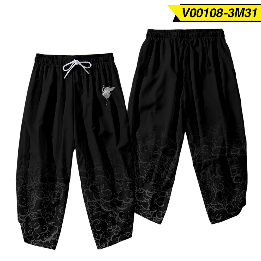 Bộ Đồ Kimono Nhật Bản Màu Đen In Họa Tiết Phong Cách Samurai Cổ Điển Dành Cho Nam Và Nữ