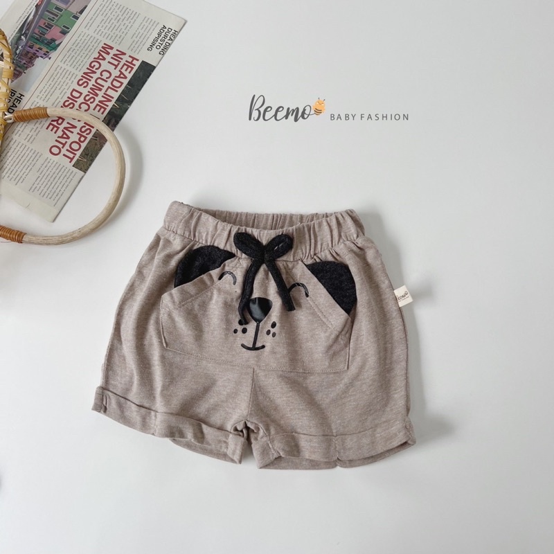 Quần short cotton mặt gấu bé trai-MS38