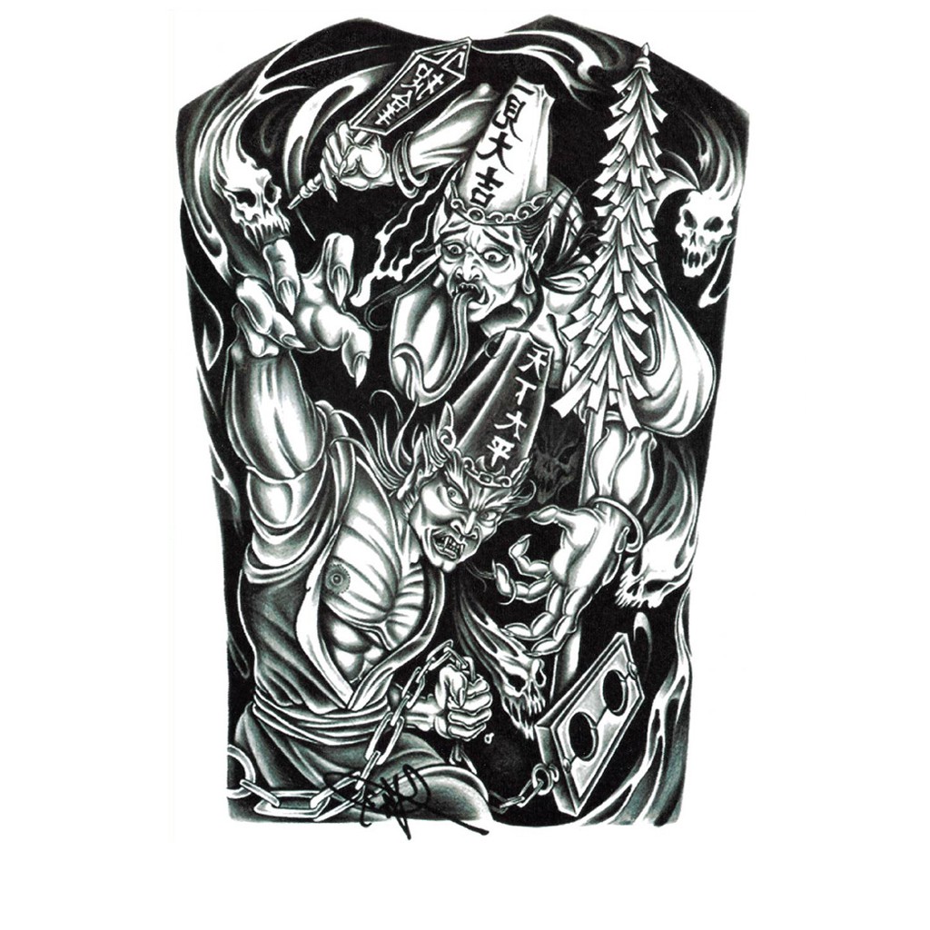 Hình Xăm Kín Lưng Quỷ Diêm Vương Chụp Ảnh, Đóng Phim, Dễ Dàng Tẩy Xóa - Dùng 2-5 Ngày QSM006