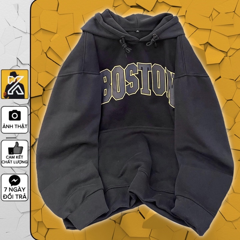 [ chính hãng] Áo Hoodie Dáng Rộng BOSTON PQK ( nam nữ mặc )