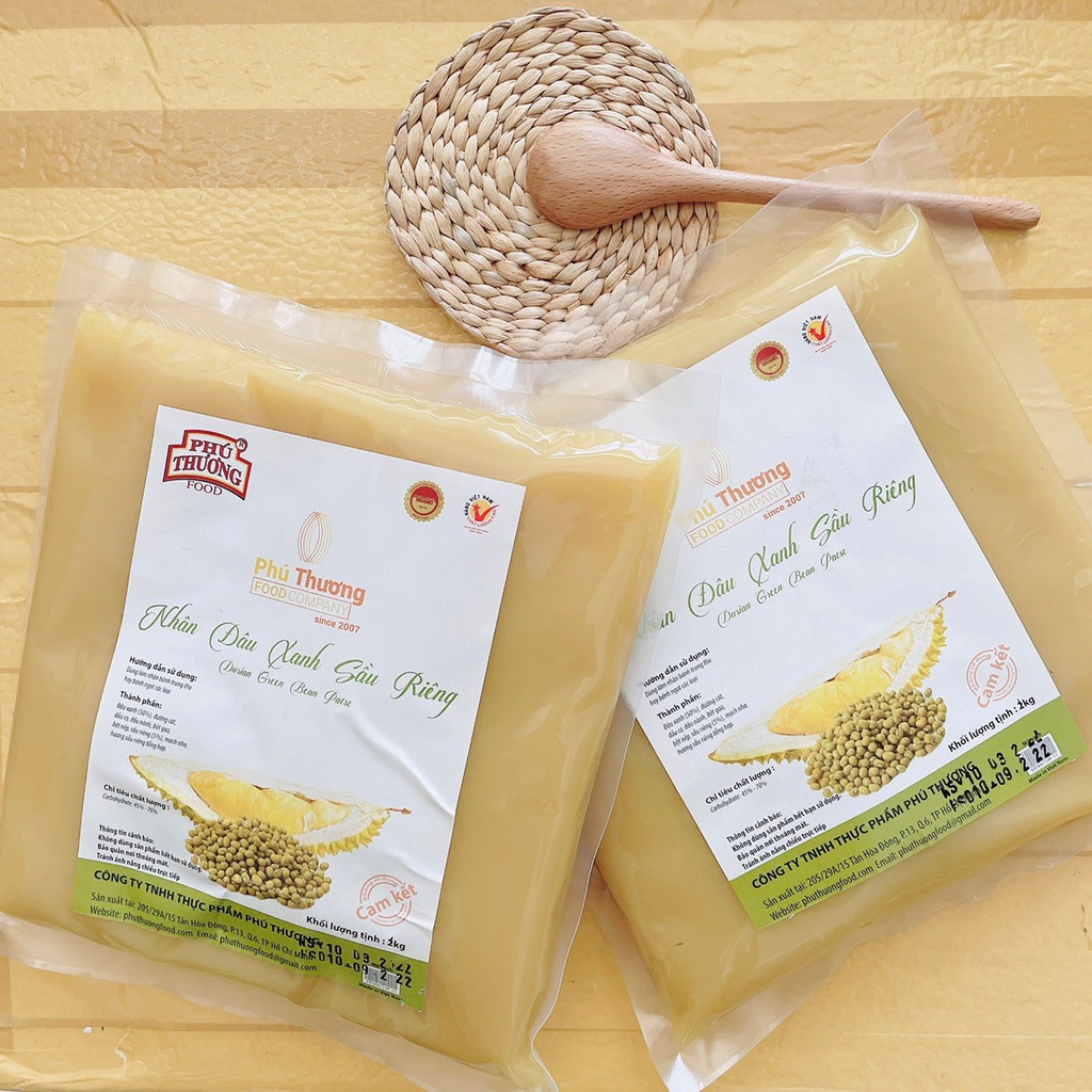 Nhân Bánh Trung Thu đậu Xanh,sữa Dừa,sầu Riêng,hạt Sen Phú Thương 1kg nguyên liệu làm bánh trung thu