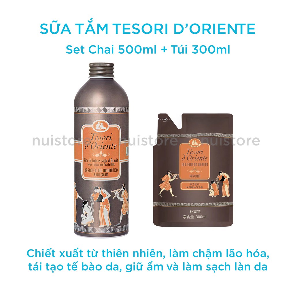 [Hàng có sẵn] Set tắm nước hoa T-esori Chai 500ml + Túi 300ml | BigBuy360 - bigbuy360.vn