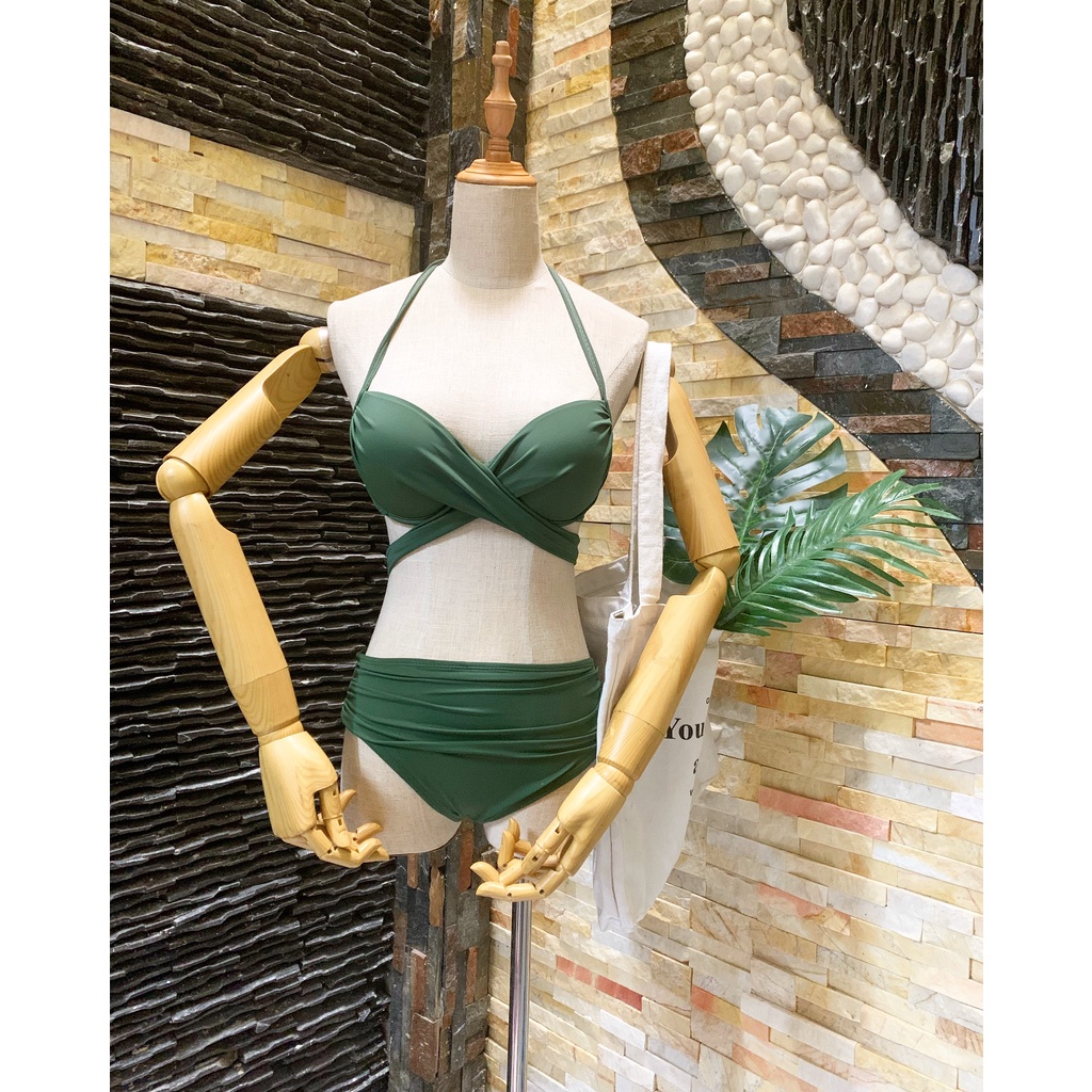 Bikini áo chéo quần nhún cạp thấp
