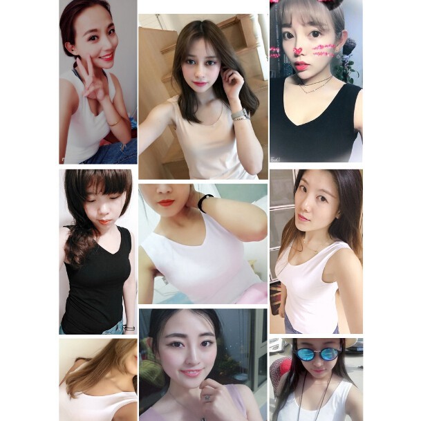 Áo Sát Nách Cổ Chữ V Màu Trơn Thanh Lịch | BigBuy360 - bigbuy360.vn