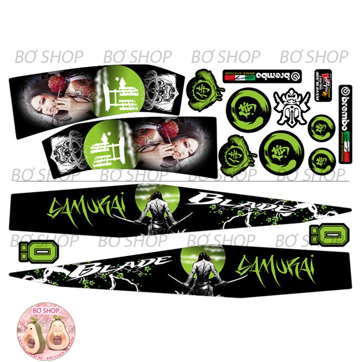 Tem Wave Blade 110 Samurai - Tem 3 lớp chống nước , chống phai màu