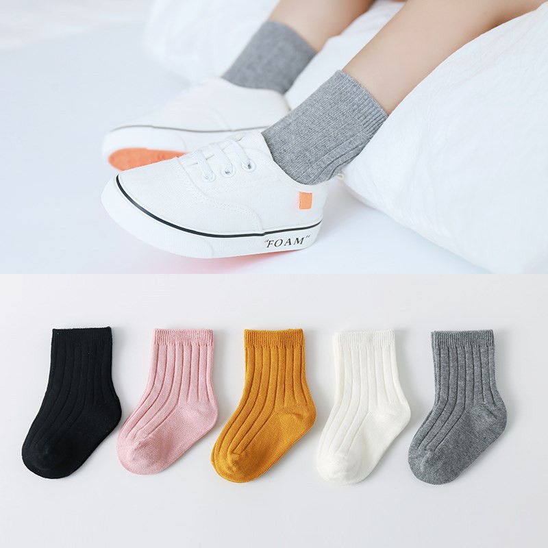Giày Vớ Đế Mềm Chống Trượt Màu Trơn Xinh Xắn Cho Bé Sơ Sinh