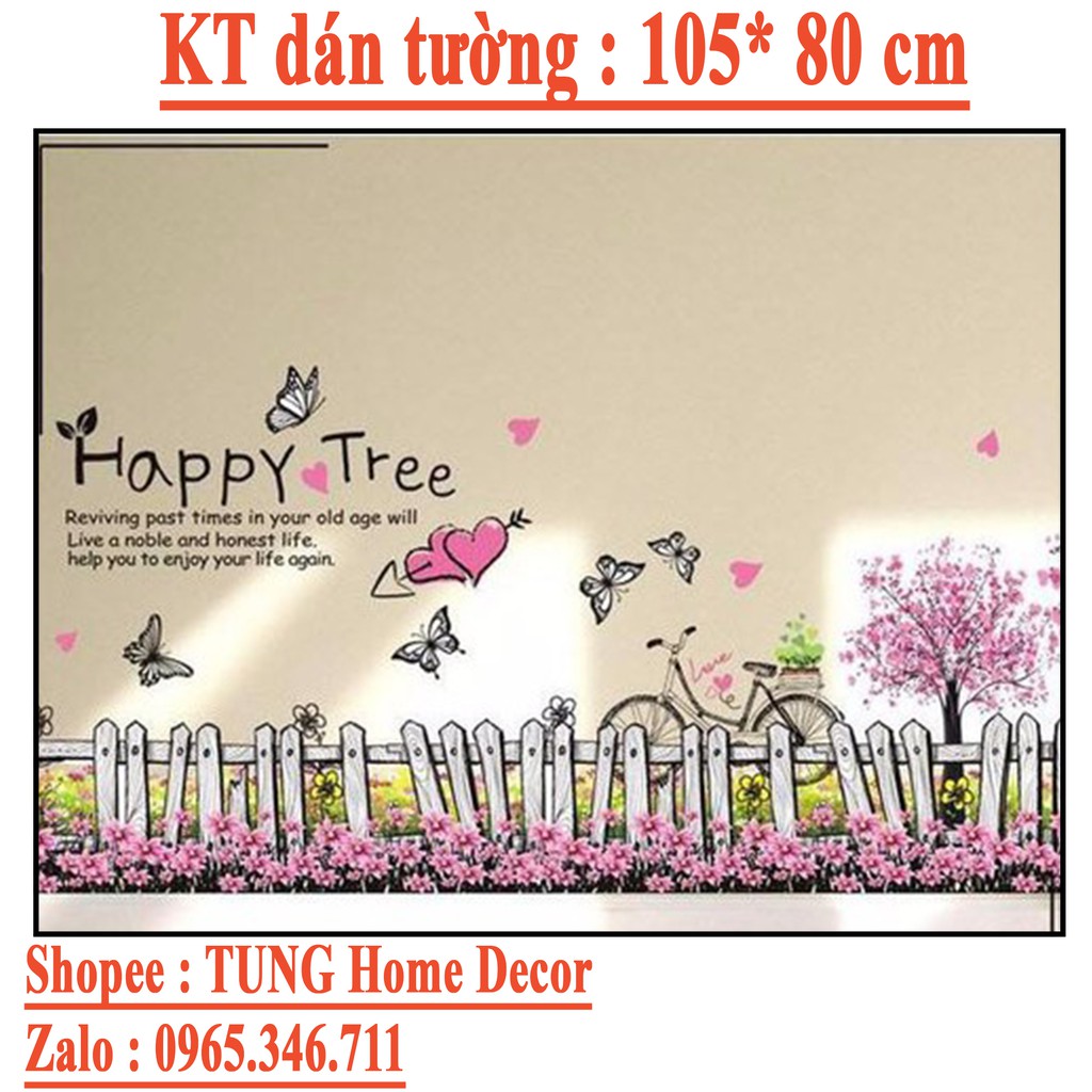 Decal trang trí chân tường Happy Tree