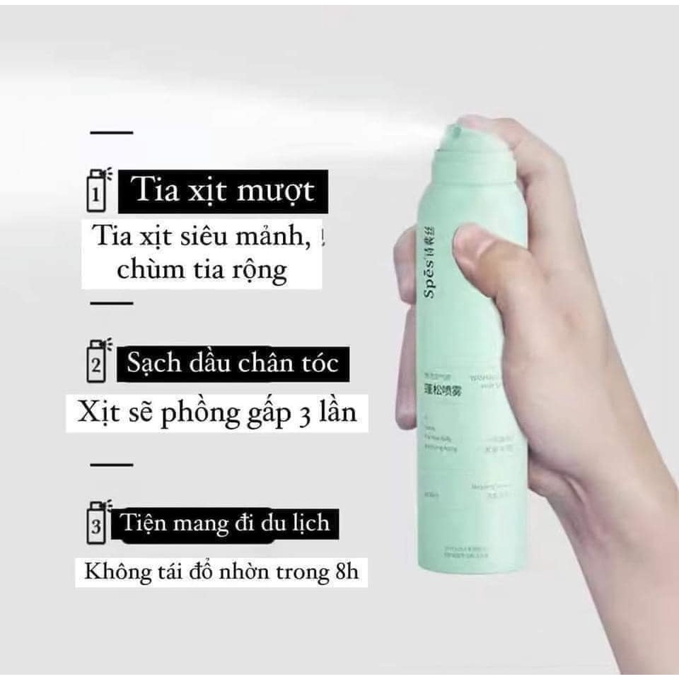 [SPES] Chai xịt dầu gội khô Spes dry shampoo giúp tóc hết bết dính, bồng bềnh tức thì | BigBuy360 - bigbuy360.vn