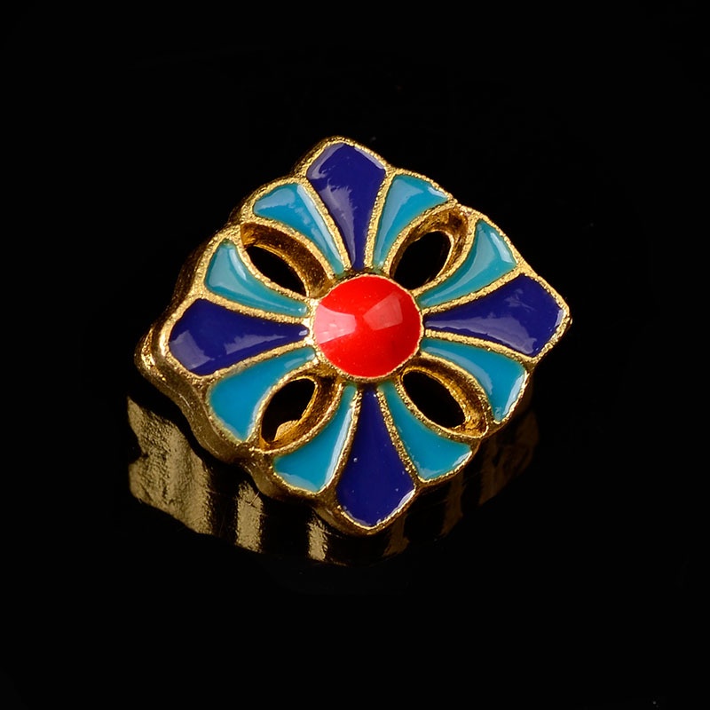 (1 cái)Phiến đúc kim loại họa tiết charm tráng men cao cấp, Nguyên liệu làm trang sức cổ trang, Nguyên liệu diy