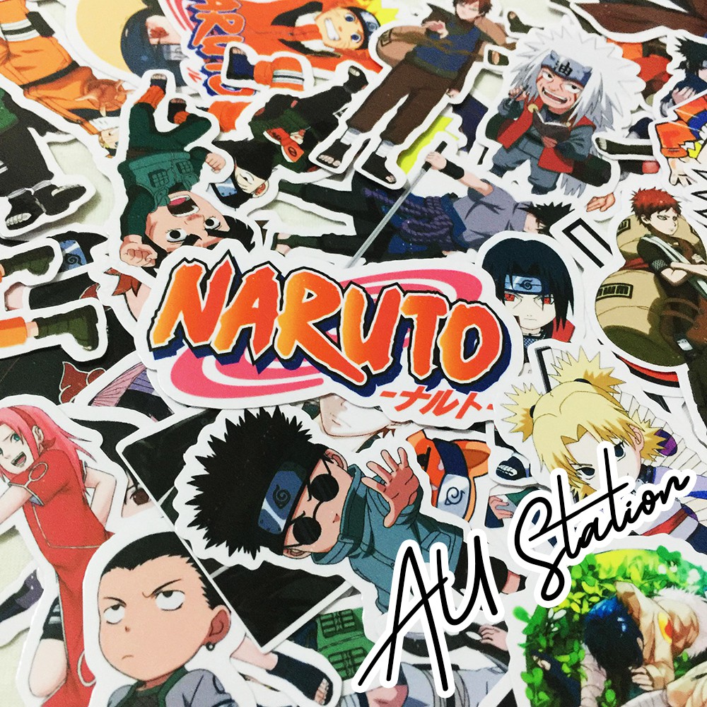 Decal Sticker NARUTO Nhựa PVC, không thấm nước, dán nón bảo hiểm, xe, laptop, Vali