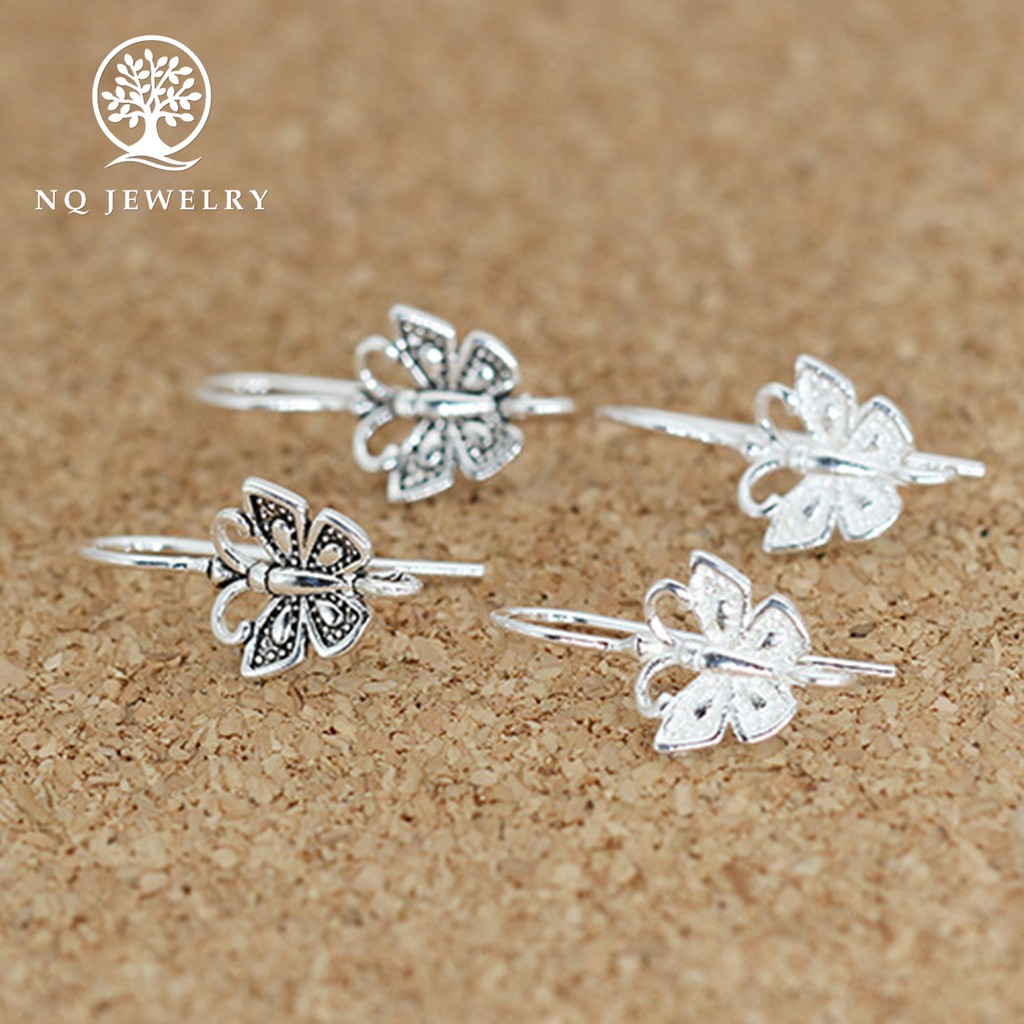 Móc bông tai bạc hình bưóm - NQ Jewelry