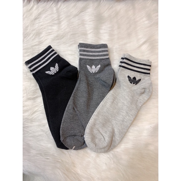 Tất nam cổ ngắn 5 đôi  thể thao adidás ba sọc ba lá hàng xuất dư