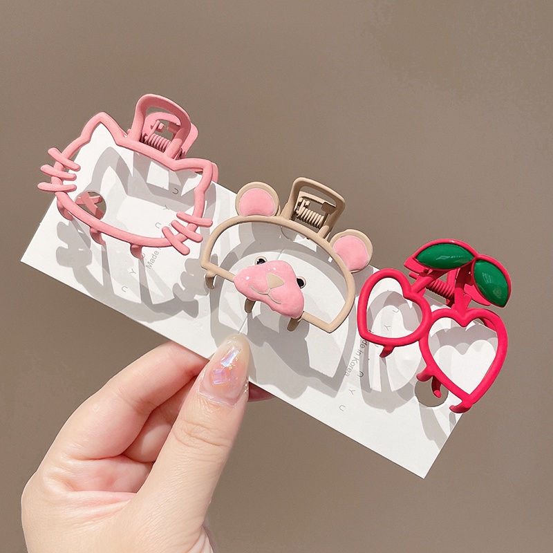 Kẹp Tóc Cỡ Lớn Chống Trượt Hình Động Vật Dễ Thương Phong Cách Hàn Quốc