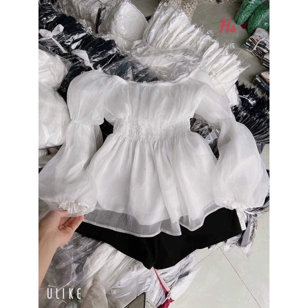 Sét trễ vai tơ+quần đen TC12