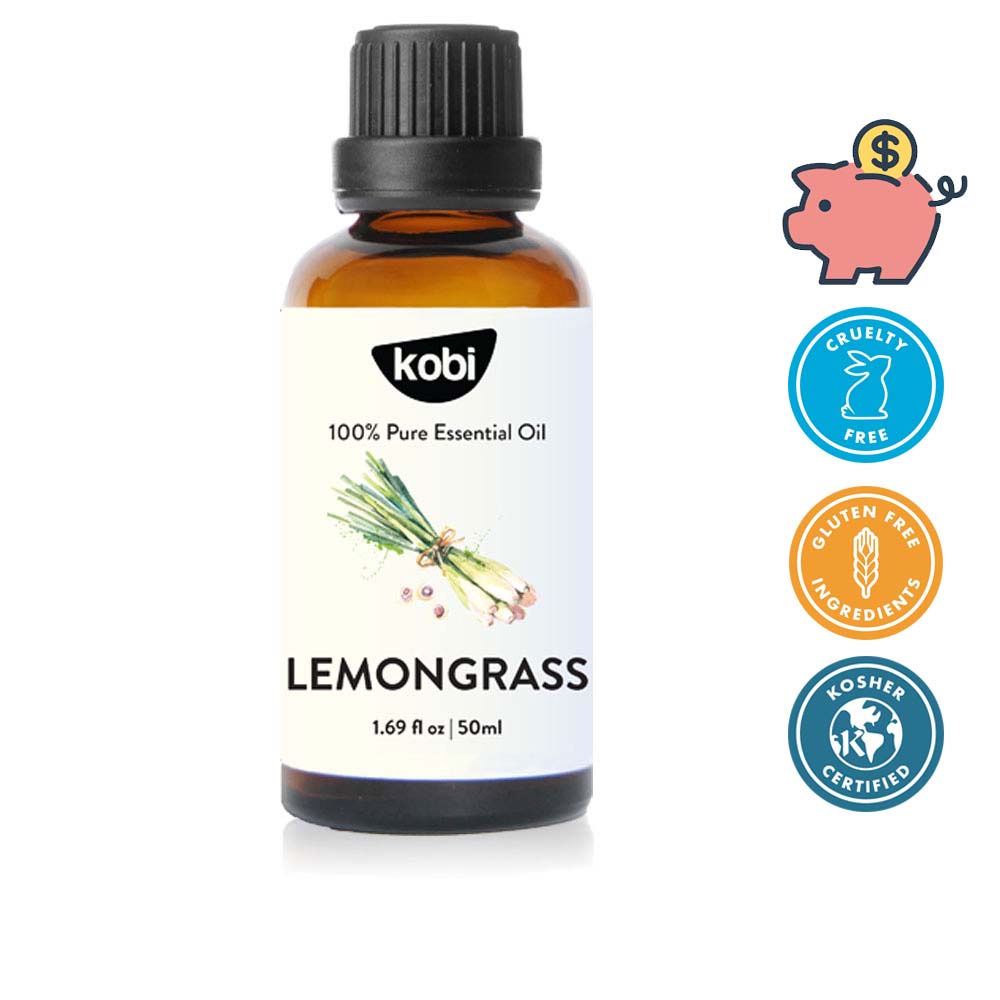 Tinh dầu Sả Chanh Kobi Lemongrass essential oil giúp khử mùi, thơm phòng, đuổi, chống và diệt muỗi - 50ml