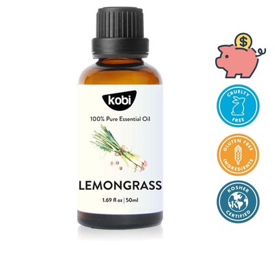 Tinh dầu Sả Chanh Kobi Lemongrass 50ml thơm phòng khử mùi hỗ trợ xua muỗi dùng khuếch tán