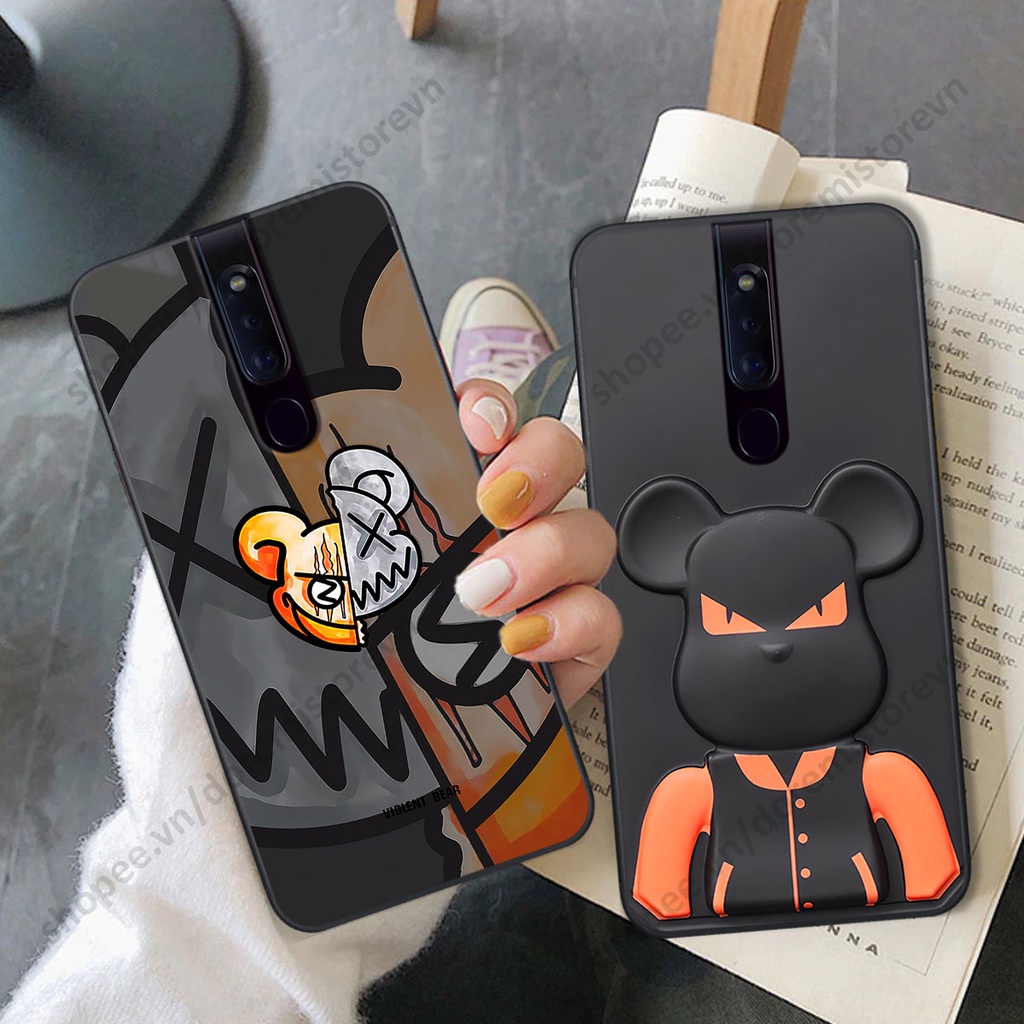 Ốp lưng Oppo F11 / F11 Pro hình kaws, kith, bear brick nổi 3D phong cách độc đáo