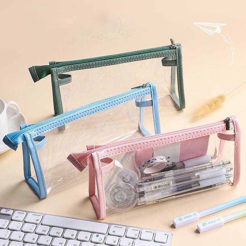 ⭐ iLado ⭐  Hoàn toàn minh bạch Túi đựng bút trong suốt cute túi nilong/PVC túi zip nhỏ hộp vải đựng đồ Hộp đựng hộp bút hologram bút cute bọc zip tiểu an văn phòng phẩm Đa Dụng túi đựng đồ dùng cá nhân hình