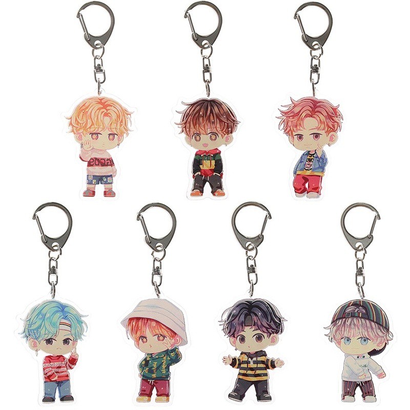 Móc khóa hình thành viên nhóm nhạc Hàn Quốc BTS dễ thương