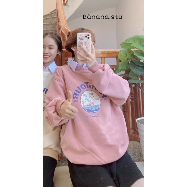 Áo sweater nỉ bông unisex sweater freesize dài tay form rộng chất dày dặn hàng đẹp