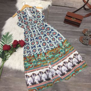 Đầm maxi hoa xẻ đùi