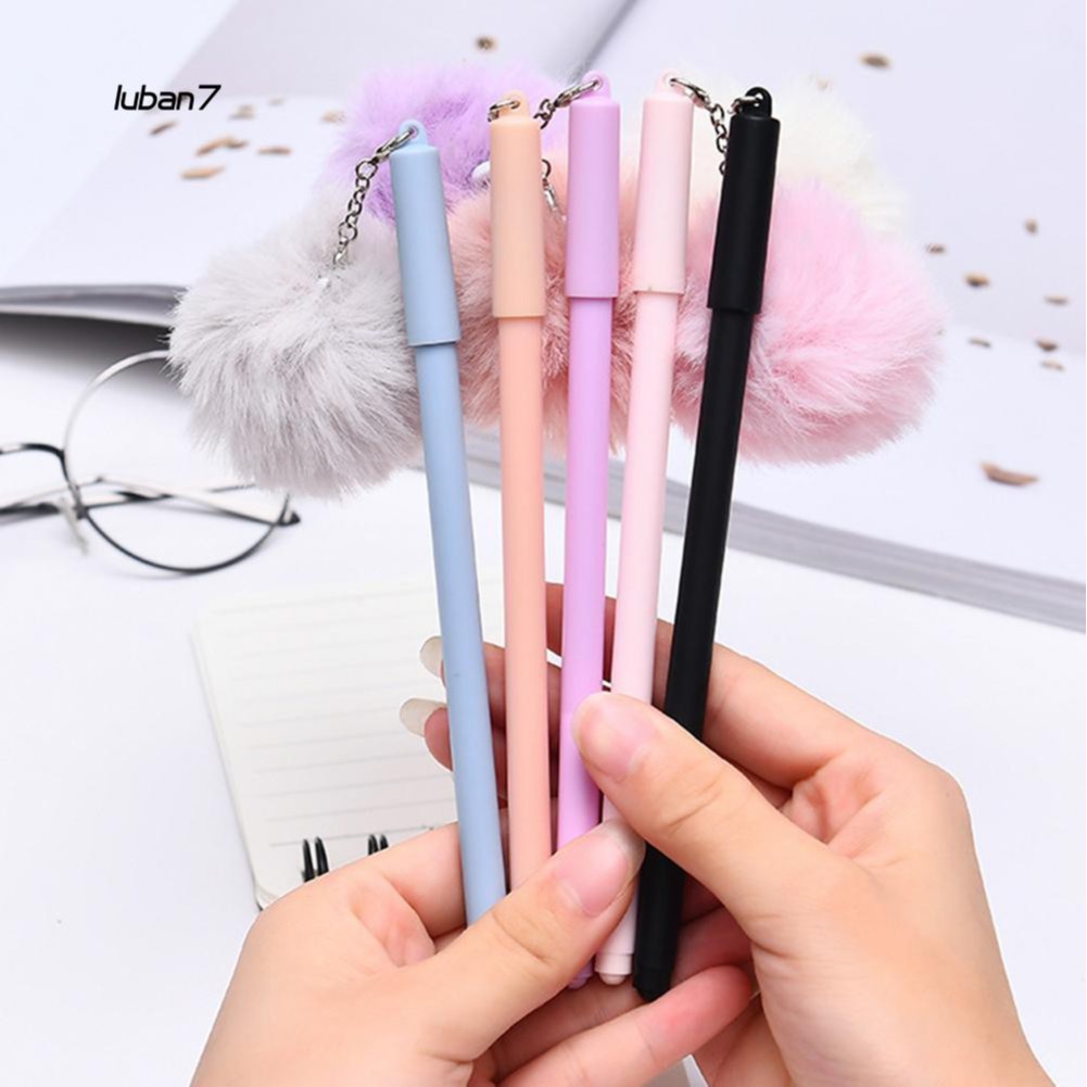 Ốp Điện Thoại Thời Trang Cho LGSZ♥Bút Bi Mực Đen Ngòi 0.5mm Gắn Quả Bông Xinh Xắn