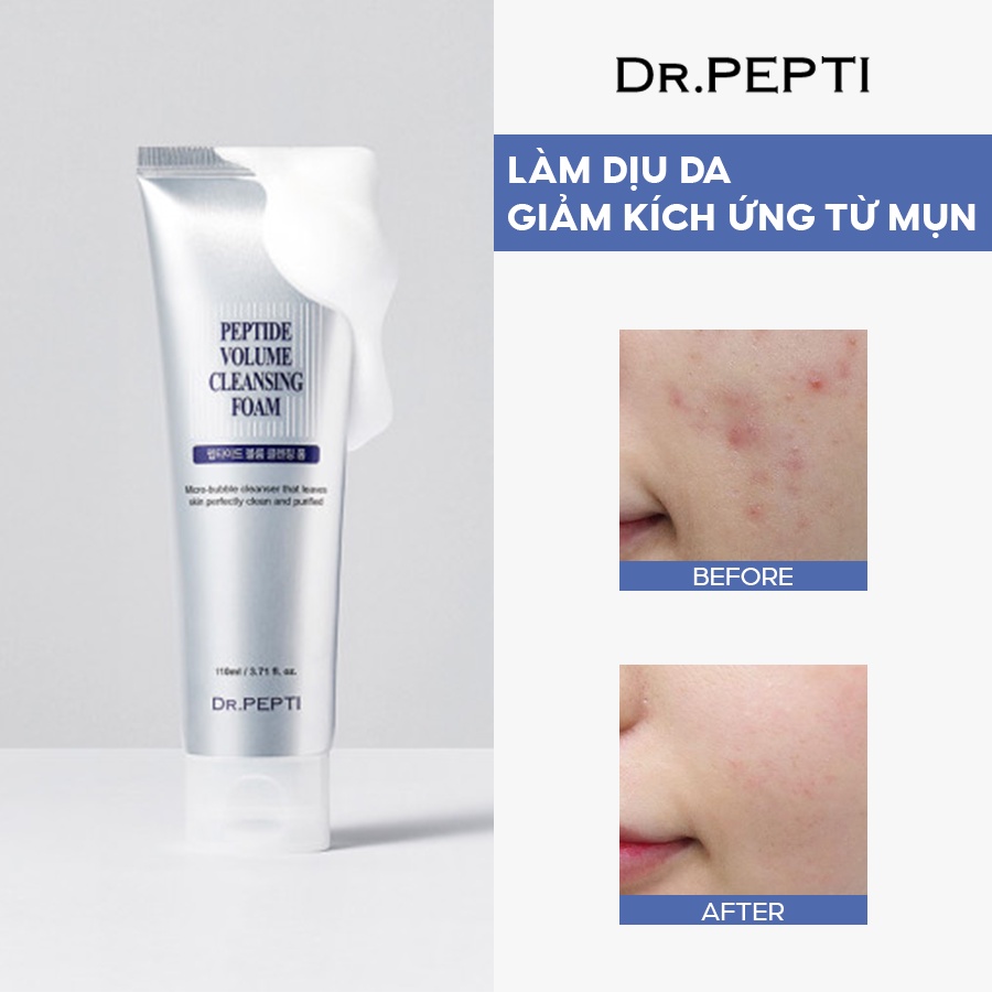 Sữa Rửa Mặt Tế Bào Gốc Dr.Pepti Peptide Volume Cleansing Foam - 110ml