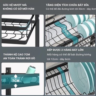 (85cm) KỆ CHÉN BÁT ĐA NĂNG 2 TẦNG