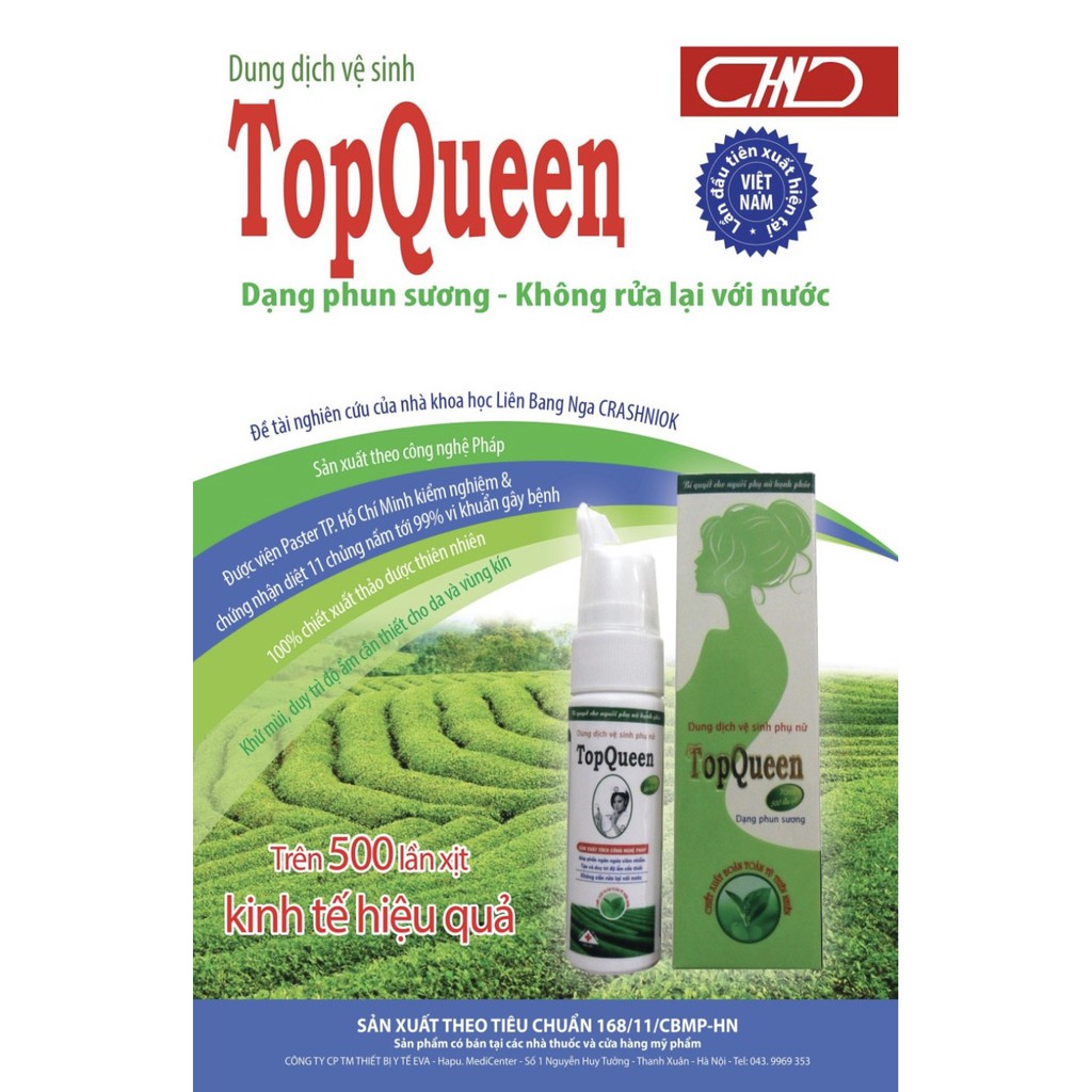 Dung dịch vệ sinh phụ nữ TopQueen dạng xịt