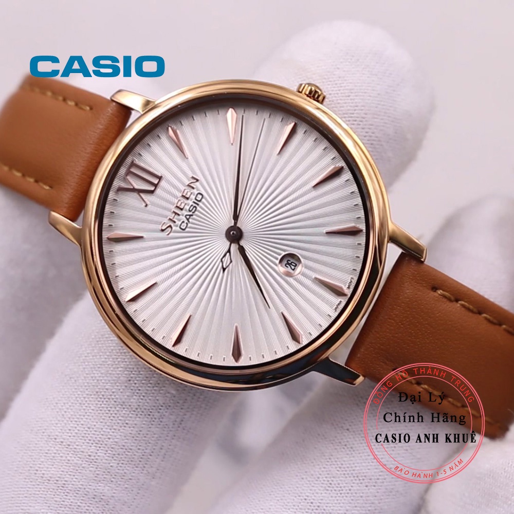 Đồng Hồ Casio Nữ Sheen SHE-4534PGL-7AUDF Kính Sapphire cao cấp