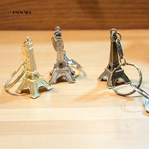 Móc khóa có mặt mô hình tháp Eiffel chất liệu kim loại dài 9.5cm cá tính