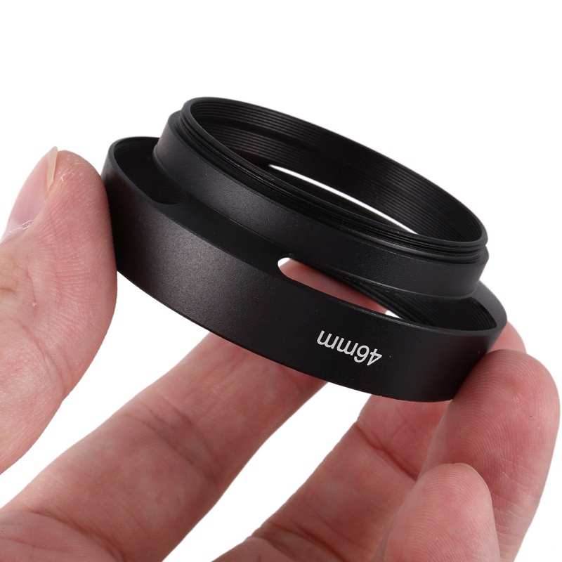 Loa Che Nắng 46mm Bằng Kim Loại Màu Đen Cho Máy Ảnh 25mm F1.4 35mm F1.6 50mm F1.8