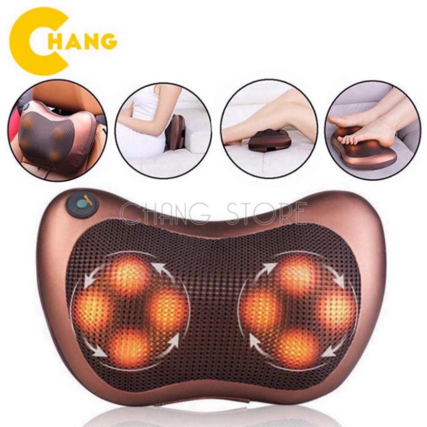 Gối Massage 8 bi hông ngoại, Công nghệ Nhật Bản, Dùng massge Vai Gáy 2 chiều cao cấp phù hợp cho xe ô tô!