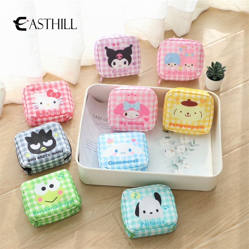 Túi Đựng Tiền Xu/ Mỹ Phẩm Mini Họa Tiết Hoạt Hình Cinnamoroll Dễ Thương