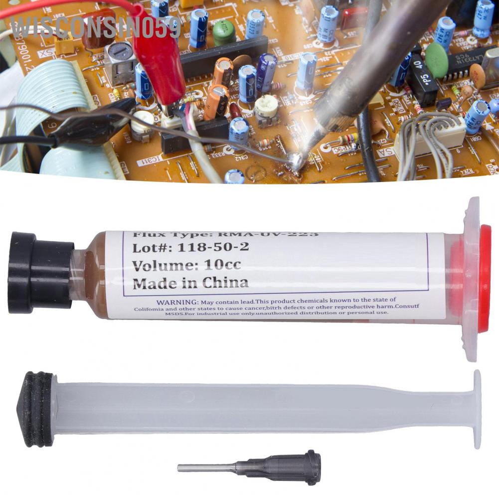 Wisconsin059 Soldering Flux Removable No Clean Oil Paste Welding Phone PC Repair Tool 10cc RMA‑UV‑223