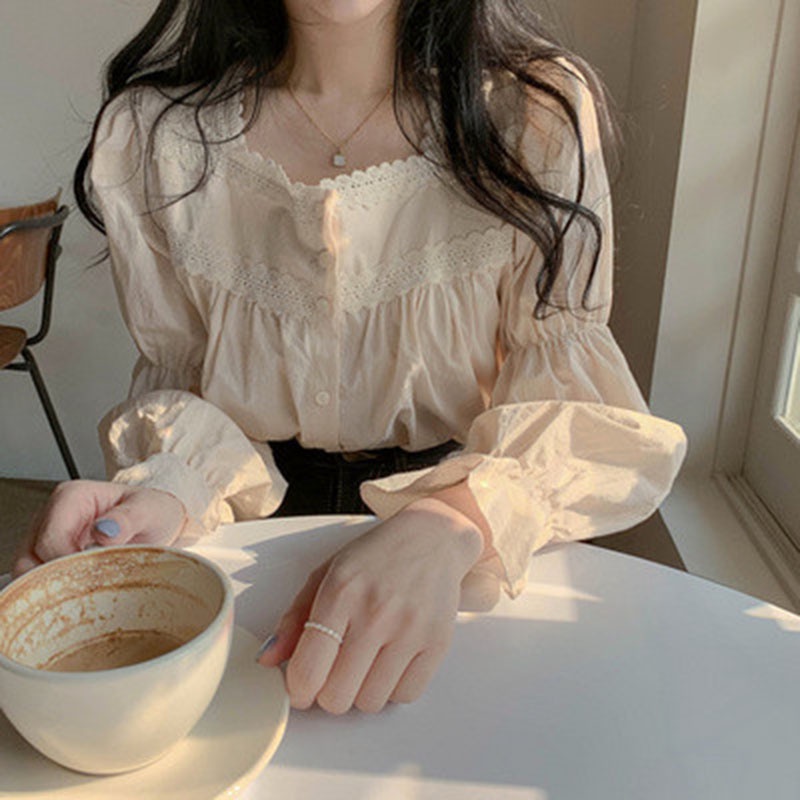 Áo sơ mi IELGY tay dài thiết kế cổ điển hợp thời trang cho nữ