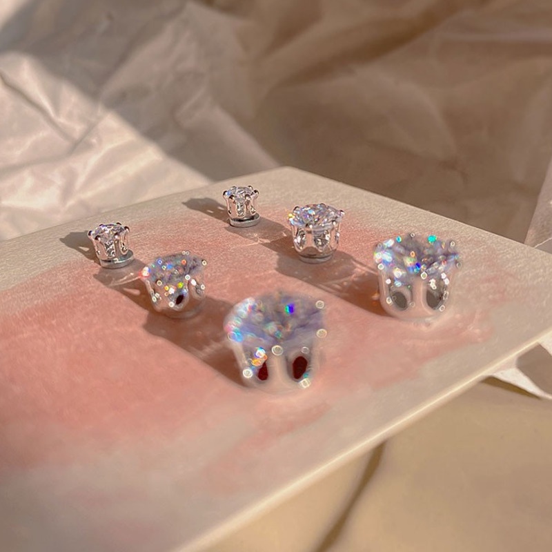 Khuyên Vành Tai Nam Châm Đính Đá Sang Trọng Phong Cách Harajuku