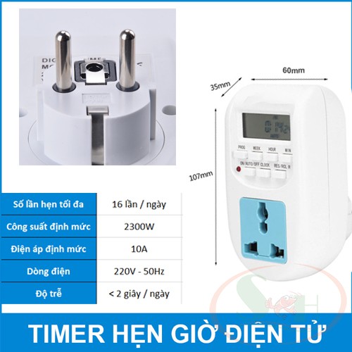 Timer hẹn giờ điện tử Digital AL-06 ổ cắm bật tắt mở tự động thiết bị