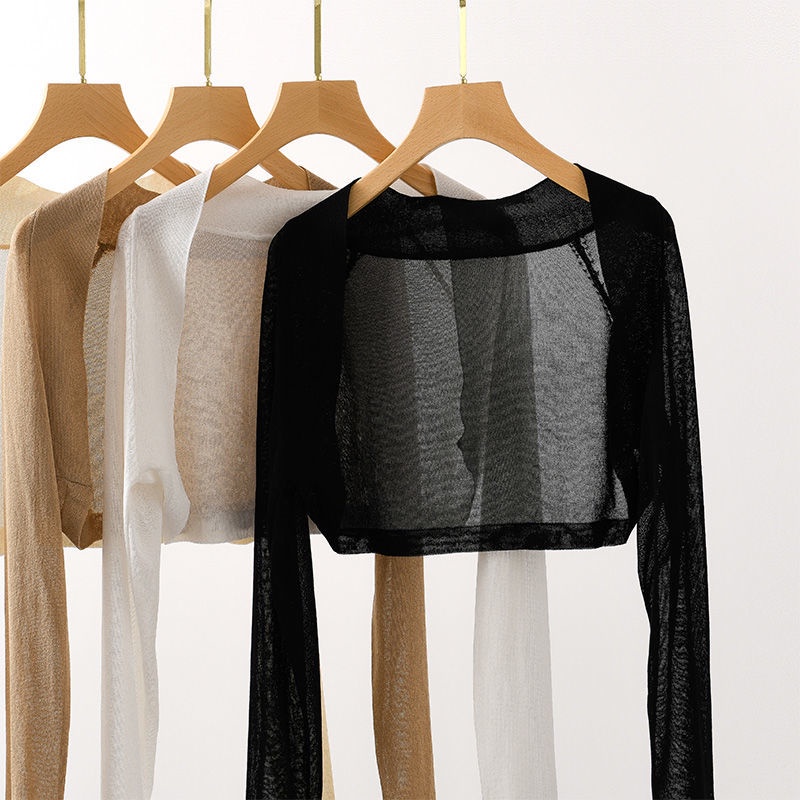 Áo Khoác Cardigan Dệt Kim Tay Dài Chống Nắng Thời Trang Mùa Hè