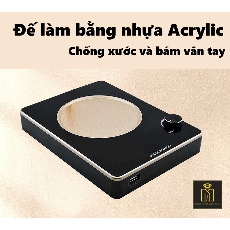 [Điều chỉnh độ cao] Đèn đốt nến thơm - Warmer Candles GU10 35W - Phong cách Châu Âu, cổng sạc USB, Đèn vàng đế đen