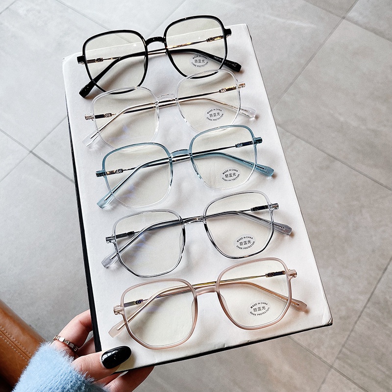 Kính mắt VIENDO tròng vuông đổi màu chống ánh sáng xanh chống tia UV độ cận theo yêu cầu thời trang unisex