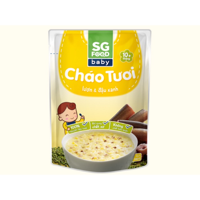 Cháo tươi SG Baby Food lươn đậu xanh.